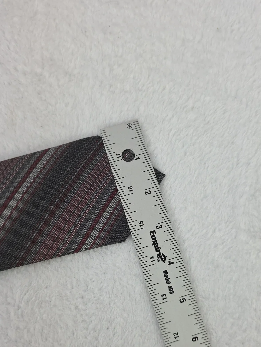 Wembley Diagonal Striped Neck Tie Gray Burgundy Silver Polyester